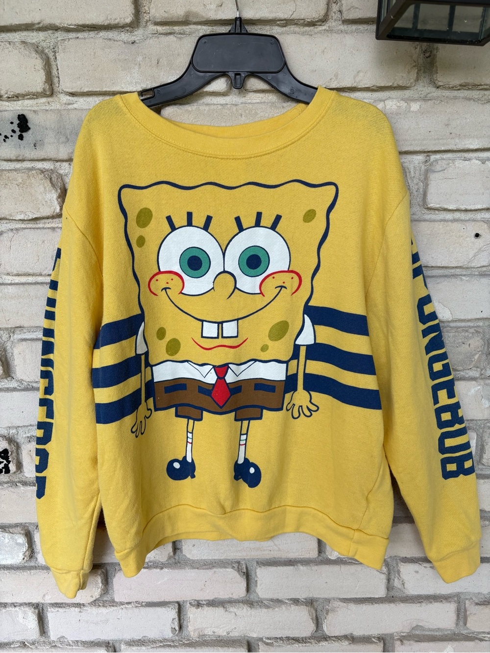 Yellow SpongeBob Graphic light sweatshirt.